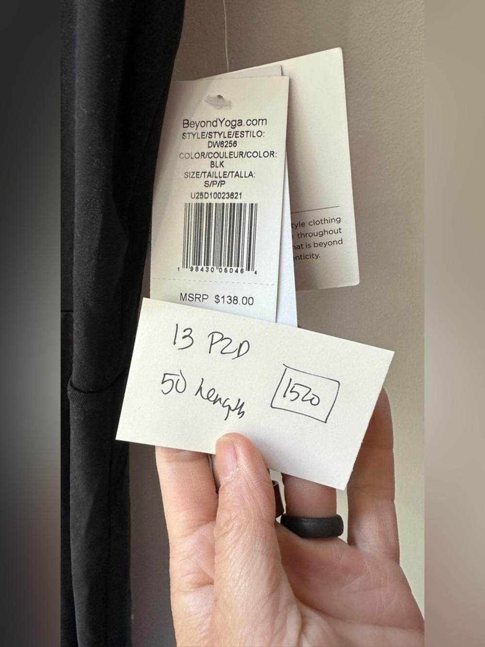 1510. Beyond Yoga Black Jersey Midi Dress S P2P 13” - Picture 2 of 6